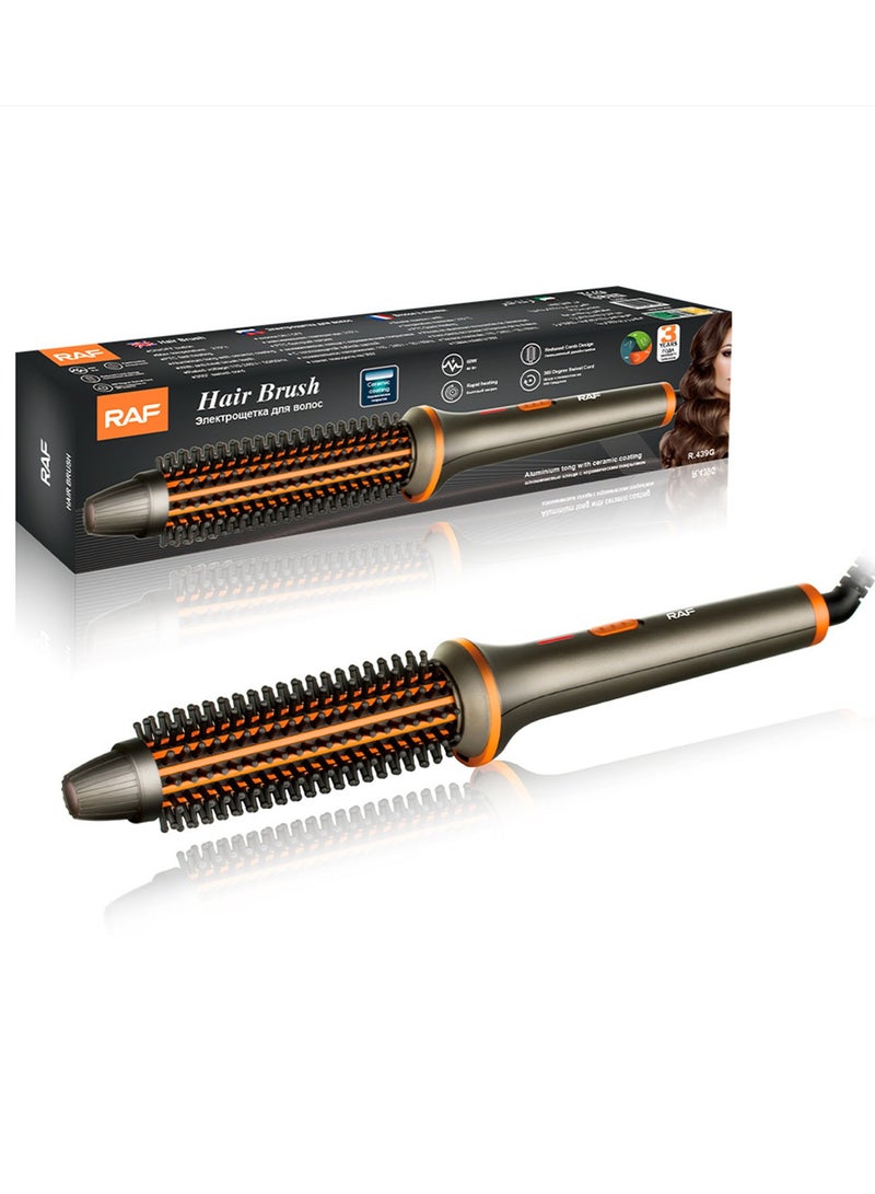 آر إيه أف فرشاة الشعر المجعد الكهربائية اثنين في واحد مستقيم الشعر المجعد الحديد الأسود / الذهبي - Image 2