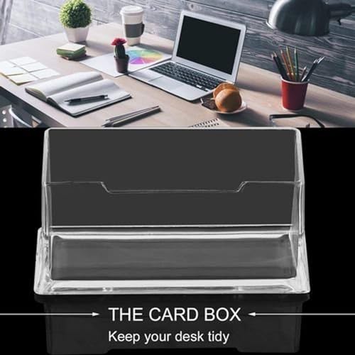 SNDIA Business Card Holder Visiting Card Stand Organizer Clear Card Holder Display Stand for Office (Transparent) (1 Tier - 2 Pack) - Image 5