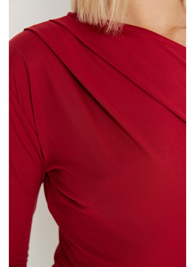 trendyol Bodysuit - Burgundy - Slim - Image 4