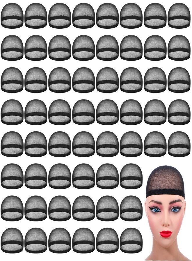 xozeooeu 150 Pieces Black Wig Caps, Stretchy Nylon Stocking Wig Caps with Wide Elastic Band, Breathable Liners for Women and Men - Image 1