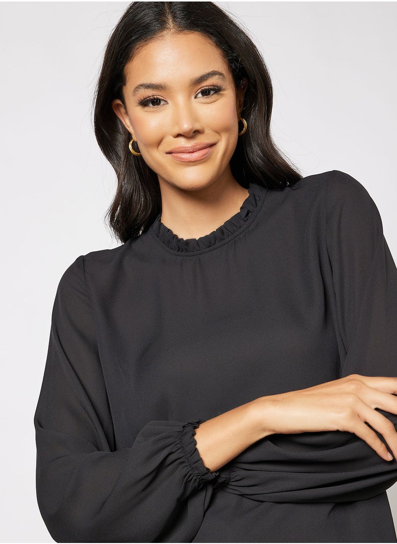 Jacqueline de Yong - Ruffle High Neck Blouse - Image 1