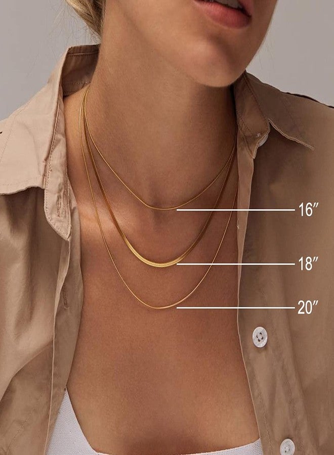 Fiusem قلادة فيوسيم مطلية بالذهب للنساء، سلسلة متعرجة مطلية بالذهب عيار 14 قيراطًا، سلسلة تشوكر على شكل ثعبان للنساء، 20 بوصة، من الفولاذ المقاوم للصدأ، بدون أحجار كريمة - Image 5