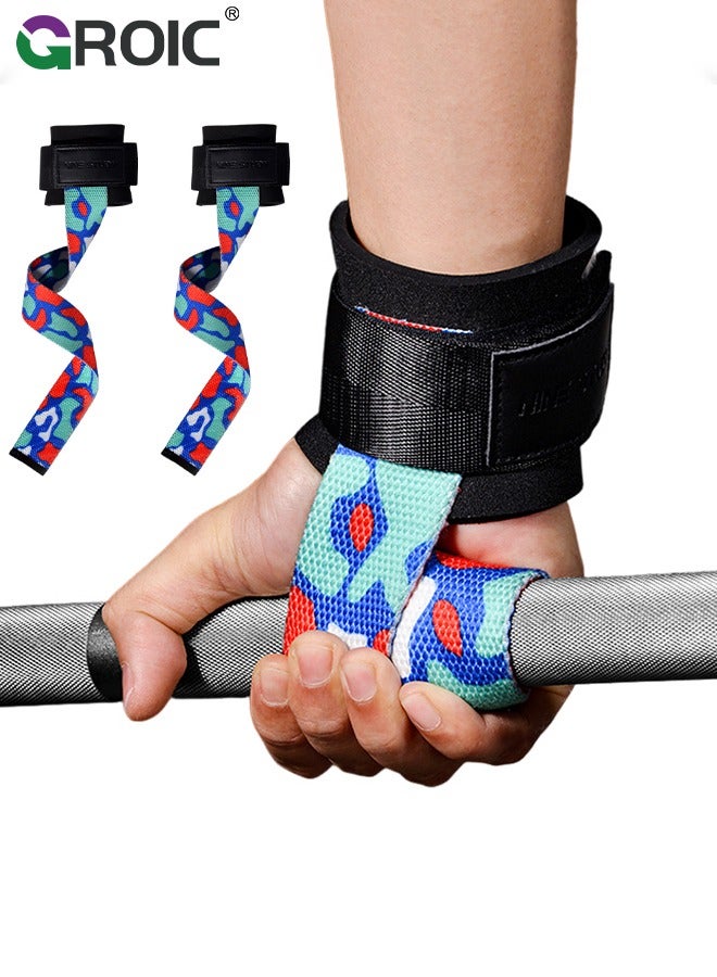 GROIC 2 Pcs Lifting Straps Gym, Wrist Straps for Weightlifting, Gym Straps, Weightlifting Straps, Deadlift Straps, Weight Lifting Straps for Men, Weight Straps Lifting Women - Image 1