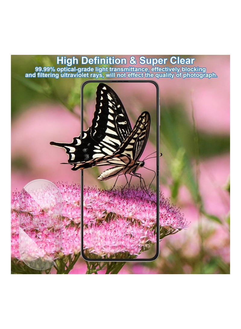 SYOSI HD Clear Anti-Scratch Tempered Glass Screen Protector for Samsung Z Flip 5 Screen Protector, SYOSI [6 in 1] 3 Pack Back Screen Protector + 3 Pack Camera Protector, for Samsung Galaxy Z Flip 5 - Image 5