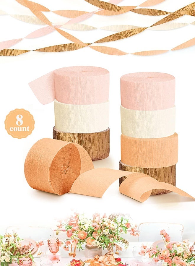 Organizer Streamers Party Decorations,8 Rolls Pink Gold Crepe Paper Streamers for Wedding, Birthday, Bachelorette, Bridal Showerand Baby Shower Girl - Image 1