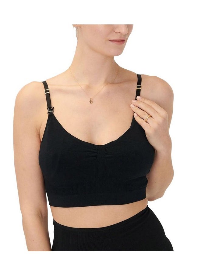 Hatch Premium Handsfree Pumping & Nursing Bra All Day Wear Free Of Chemicals Suitable For Most Breastfeedingpumps Black  - Image 1
