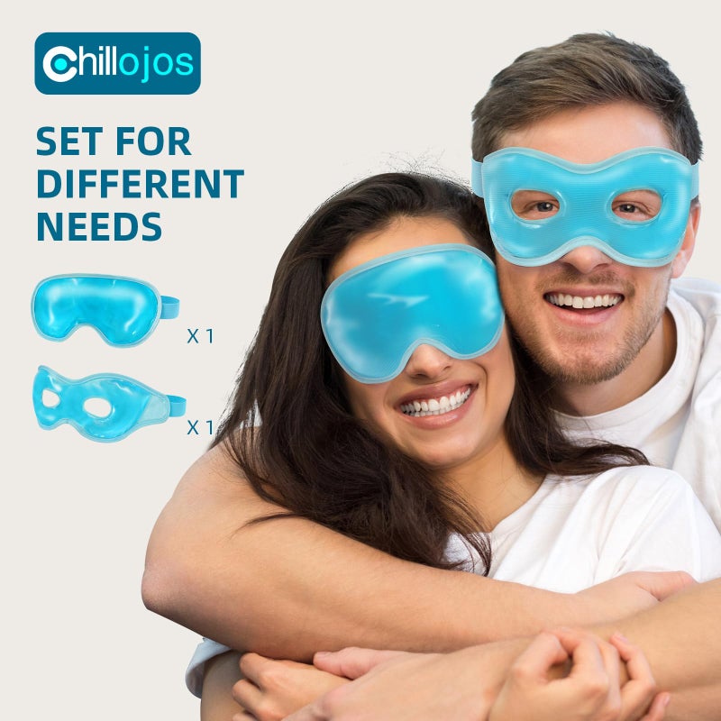 Chillojos 2 Pack Cooling Eye Mask for Puffy Eyes,Reusable Gel Cold Compress Pack for Puffy Eyes & Dark Circles, After Eyes Surgery, Migraine Relief, Headaches - Image 2