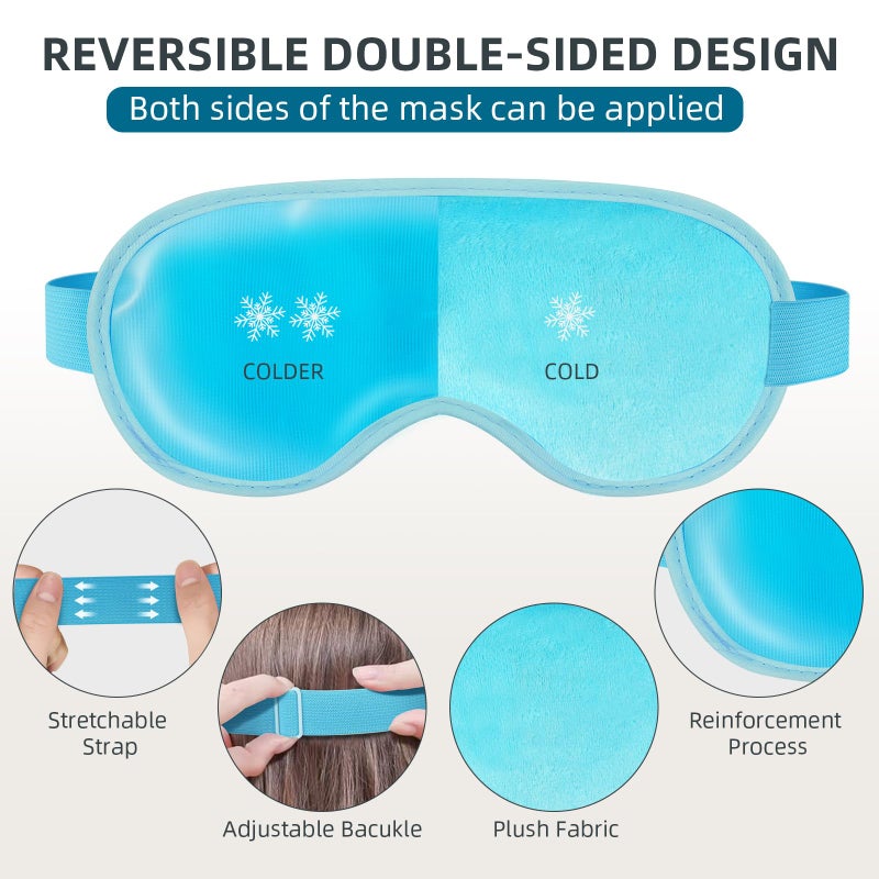 Chillojos 2 Pack Cooling Eye Mask for Puffy Eyes,Reusable Gel Cold Compress Pack for Puffy Eyes & Dark Circles, After Eyes Surgery, Migraine Relief, Headaches - Image 5