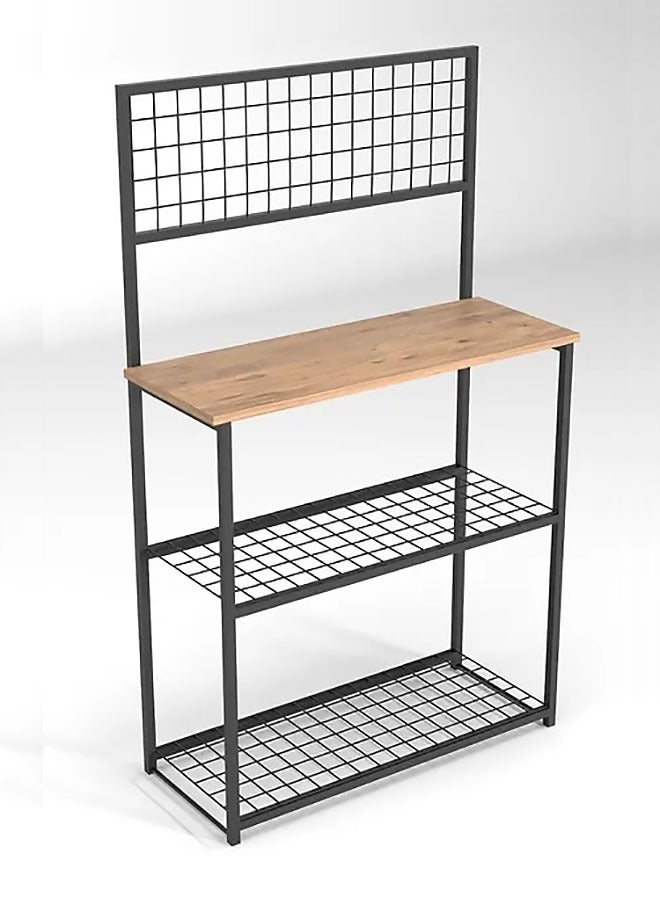 AGD Stylish and Modern 3-Tier Coffee Corner Table with Cup Holder Brown/Black - Image 1