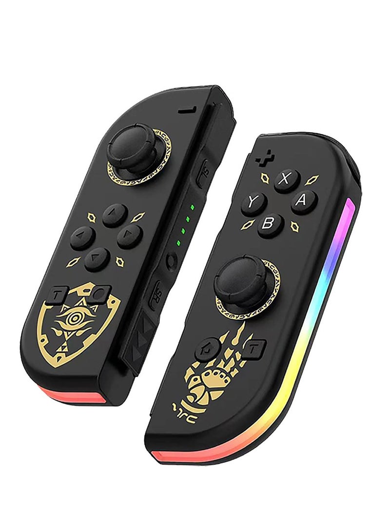 SOLARAE Joycon Controllers for Nintendo Switch, Replacement for Switch Controller with RGB LED, Adjustable Turbo & Vibration, Motion Control/Wake-Up/Screenshot (New Black) - Image 1