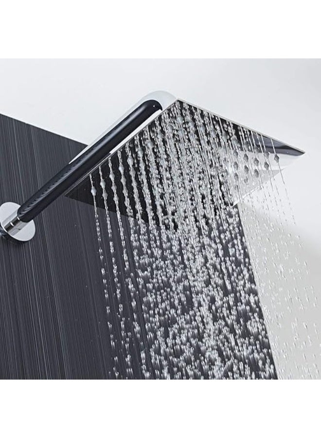 MIXDE All Metal Rain Shower Head - High Flow Square Rainfall Showerhead - Waterfall Full Body Coverage - Universal Ceiling or Wall Mount (16 Inch) - Image 3