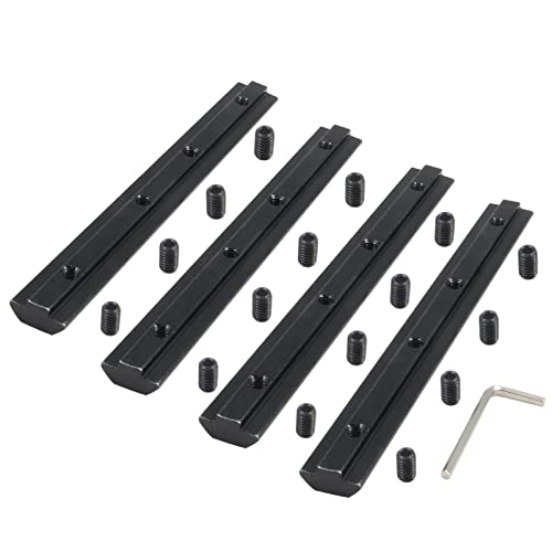 Befenybay 4PCS Black Straight Line Inside Connector Joint Bracket Length 7 Inch with M6 Screws for 8mm T Slot Aluminum Extrusion Profile 4040 Series - Image 2