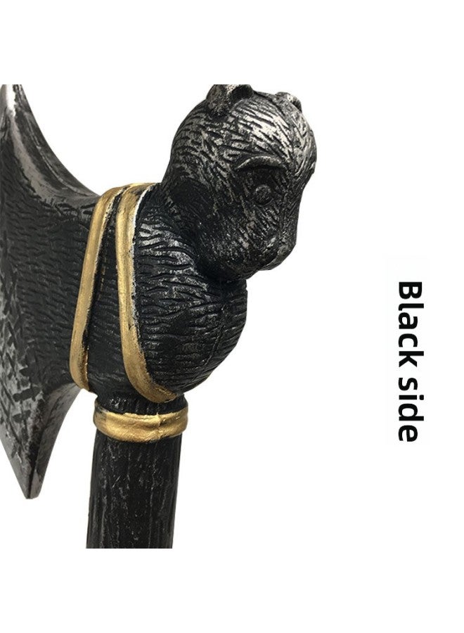 Loquat Bear Axe  Children's Simulation Pu Foam Toy Fire Small Axe Masquerade Props-Color:Black - Image 5