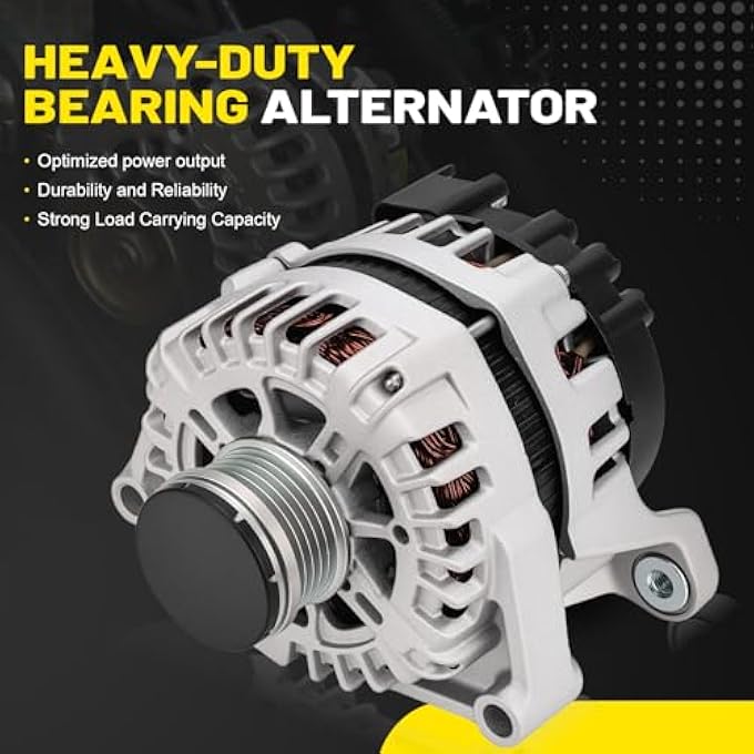 C-Tzu 130 Amp Alternator Compatible with Chevrolet Cruze 2012-2015 1.4L Cruze Limited 2016 1.4L Replaces 11654N 13573791 13577411 13581891 13588290 13597227 CW Rotation 5-Groove Pulley - Image 2