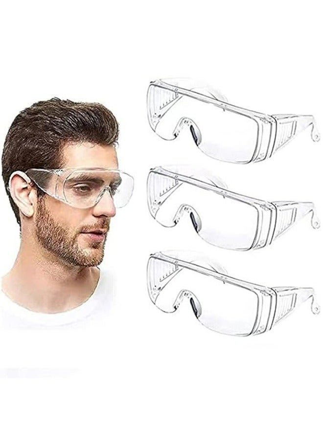 Beauenty Anti Fog Safety Glasses, 3 Pcs Safety Goggles over Eyeglasses, Anti Dust Impact, Scratch Resistant Splash Proof Chemical Clear Lens Wrap Around, Eye Protection, for Nurses Workers Architect Etc - Image 1