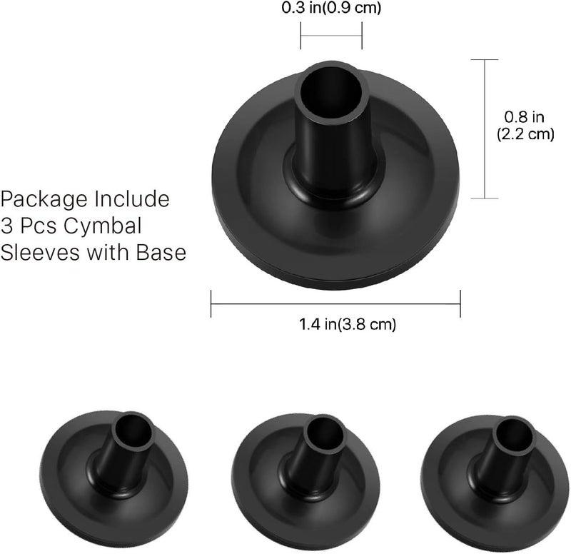 Flexzion 18-Piece Cymbal Accessories Kit - Includes Cymbal Felts and Sleeves with Base, Wing Nuts, Washers, & Hi-Hat Cup & Clutch Felts for Mounting & Securing Cymbals on Drum Sets (Gray) - Image 3
