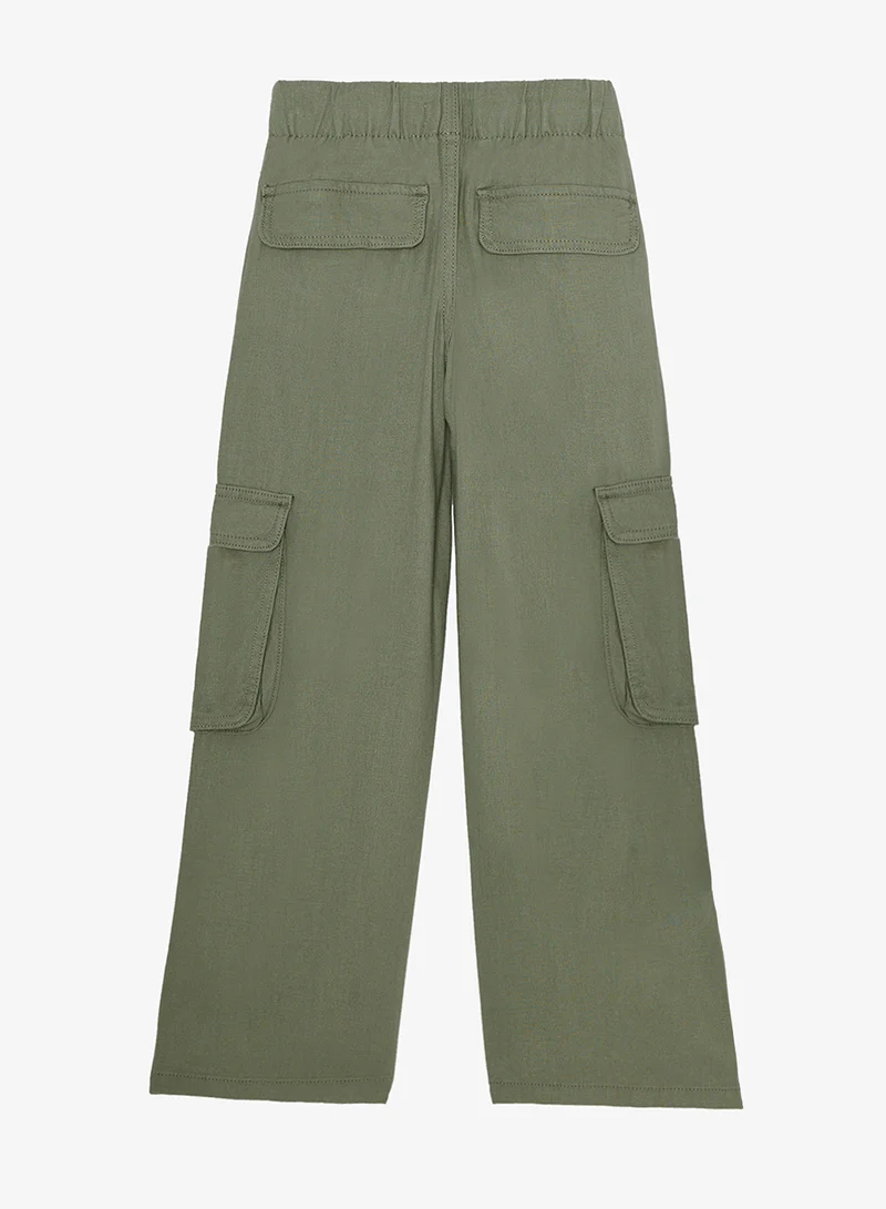 ريبلز مع نمشي Girls Cargo Wide-Leg Pant