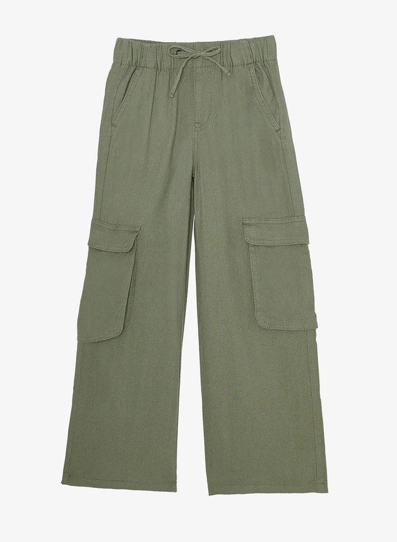 ريبلز مع نمشي Girls Cargo Wide-Leg Pant
