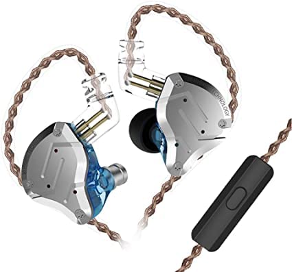 keephifi KZ ZS10 Pro in Ear Earbuds 4BA1DD 5 Driver HiFi Metal Earphones Stainless Steel Faceplate Detachable 2 Pin Cable Blue with Mic - Image 1