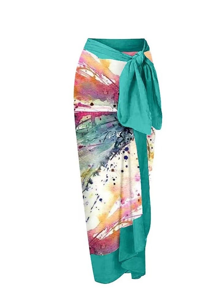 SISGL 2-Piece Women Swimsuit With Beach Cover Ups Long Wrap Skirt Bathing Suit Swimwear Holiday Beach Dress Female Retro Swimwear Vintage Surf Wear Summer - Image 3