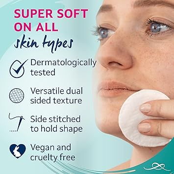 Lil-Lets LilLets Cotton Wool Round Pads 6 x 100 Count Certified Organic 100 Pure Cotton Wool Soft and Absorbent Gentle on Skin Dermatologically Tested - Image 4