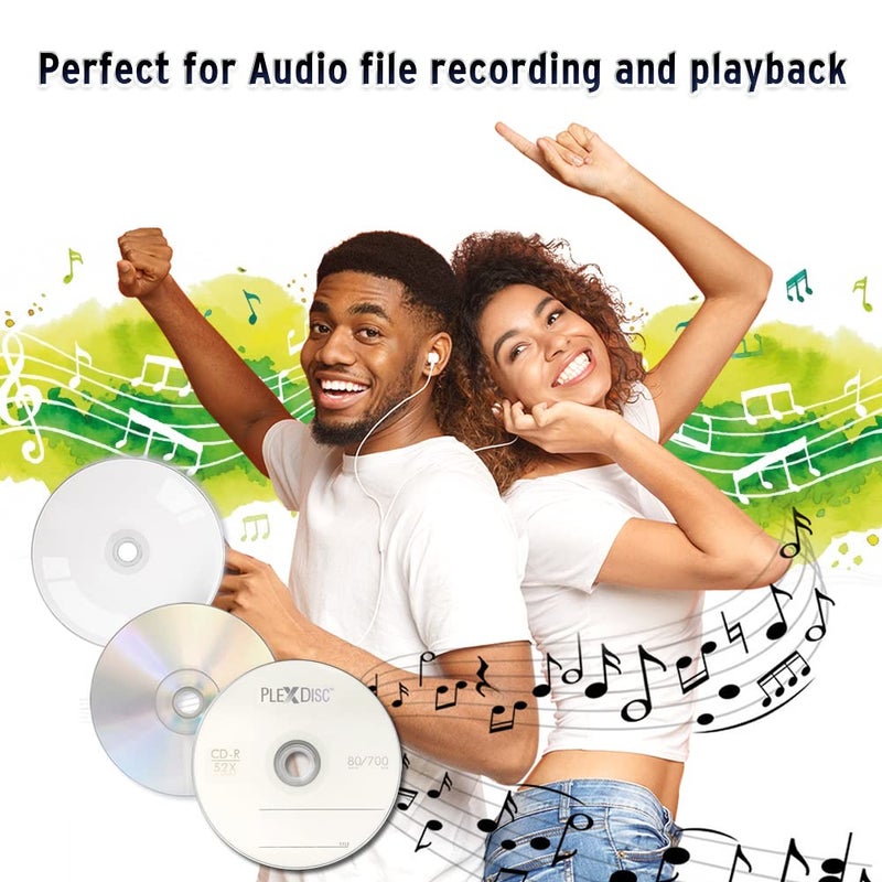 PlexDisc CD-R Blank Discs 700MB 52X Logo Top Recordable Media - 50 Pack Cake Box (FFP) Blank CDs CDR Disc - Image 4