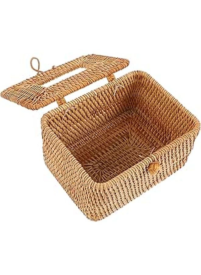 حامل علبة المناديل من الروطان منظف طبيعي للتخزين لديكور المنزل والمكتب - Image 1