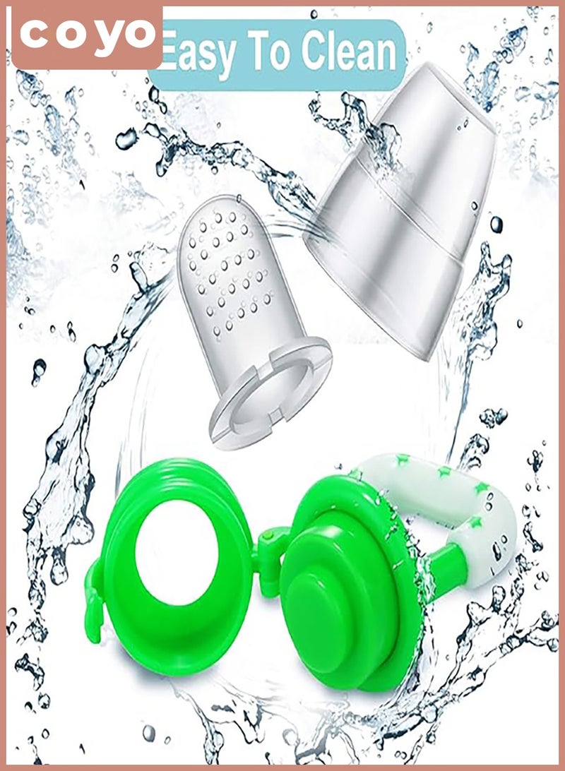 COYO مغذي طعام الفواكه الطازجة للأطفال، مصاصة تدريب، لعبة تدليك، عضاضة | أكياس سيليكون ناعمة وآمنة خالية من BPA لحديثي الولادة والأطفال الصغار - Image 5