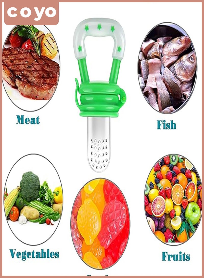 COYO مغذي طعام الفواكه الطازجة للأطفال، مصاصة تدريب، لعبة تدليك، عضاضة | أكياس سيليكون ناعمة وآمنة خالية من BPA لحديثي الولادة والأطفال الصغار - Image 4