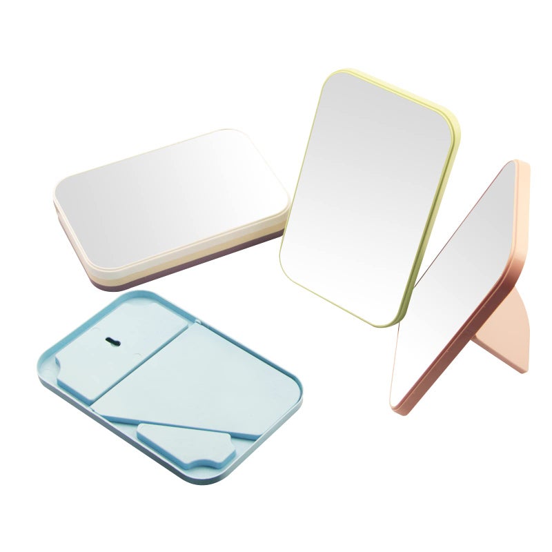 Dvhok 8-Inch Desktop Makeup Mirror  Portable Princess Mirror Table Desk Wall Hanging Dual-Purpose Square Mirror Pink - Image 5