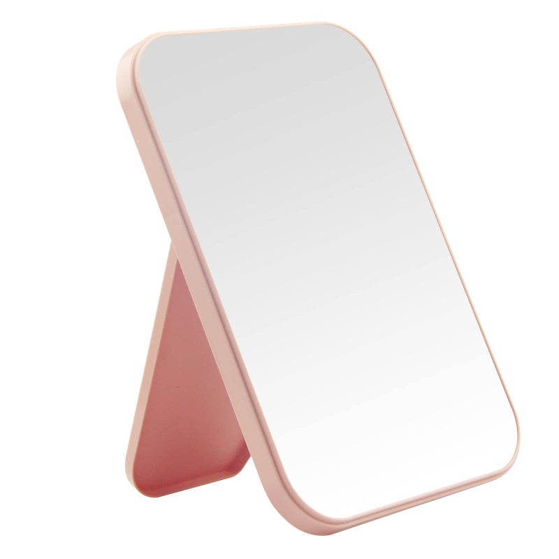 Dvhok 8-Inch Desktop Makeup Mirror  Portable Princess Mirror Table Desk Wall Hanging Dual-Purpose Square Mirror Pink - Image 1