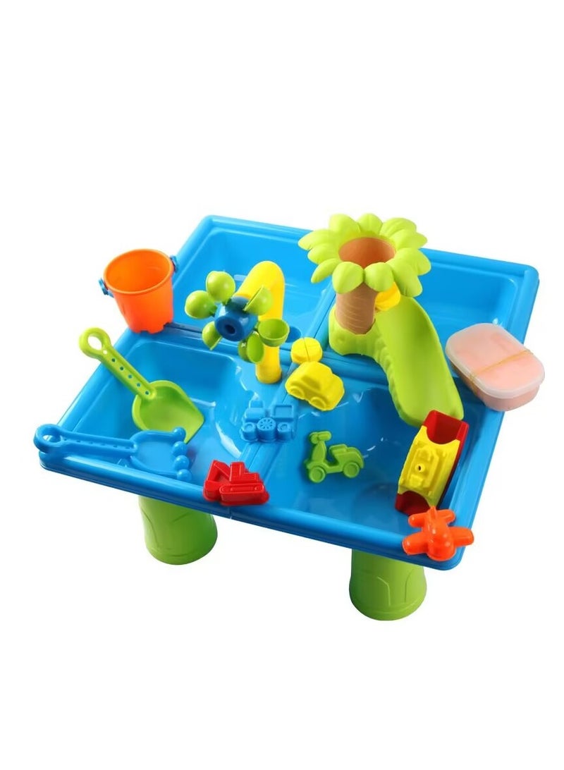 MERCONSER 4 in 1 Kids Sand and Water Table, 24PCS Toddler Water Table with Detachable Table Corners, Summer Outdoor Pool Beach Toys for Boys Girls, Activity Center  - Image 2