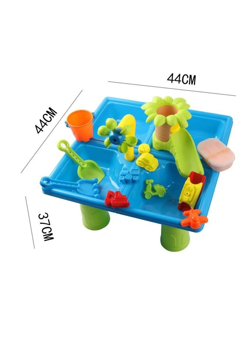 MERCONSER 4 in 1 Kids Sand and Water Table, 24PCS Toddler Water Table with Detachable Table Corners, Summer Outdoor Pool Beach Toys for Boys Girls, Activity Center  - Image 3