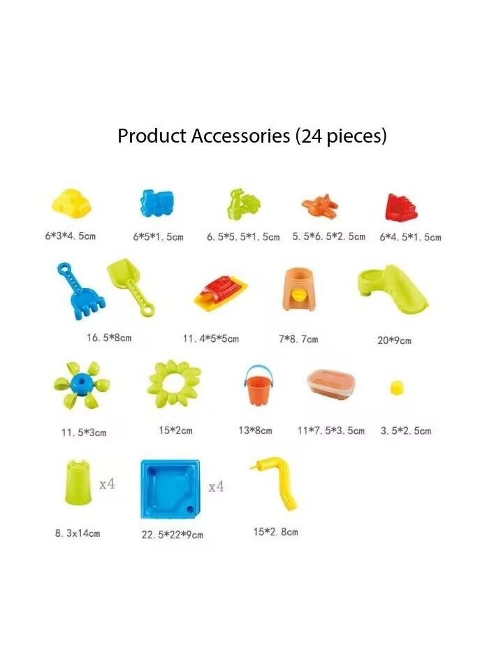 MERCONSER 4 in 1 Kids Sand and Water Table, 24PCS Toddler Water Table with Detachable Table Corners, Summer Outdoor Pool Beach Toys for Boys Girls, Activity Center  - Image 4