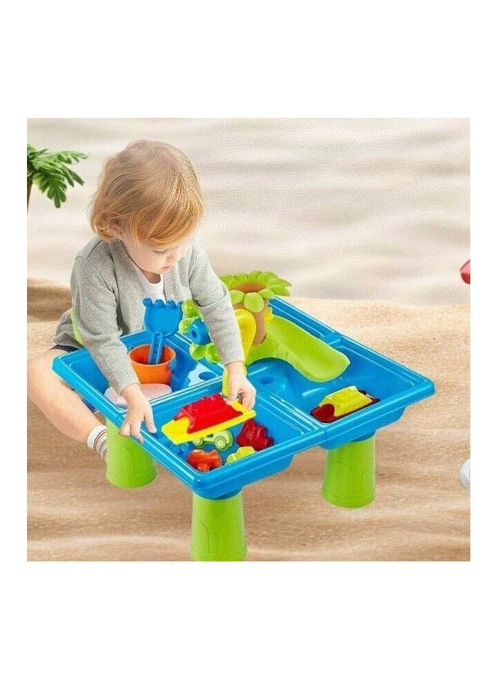 MERCONSER 4 in 1 Kids Sand and Water Table, 24PCS Toddler Water Table with Detachable Table Corners, Summer Outdoor Pool Beach Toys for Boys Girls, Activity Center  - Image 1
