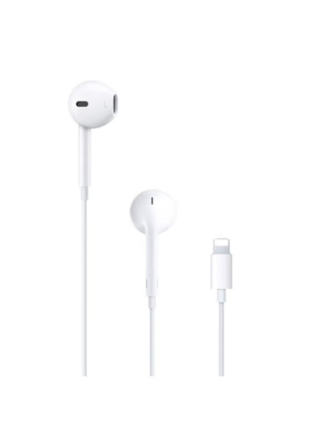Power Plus High-Quality Wired Earphones with Lightning Connector, White - Image 1