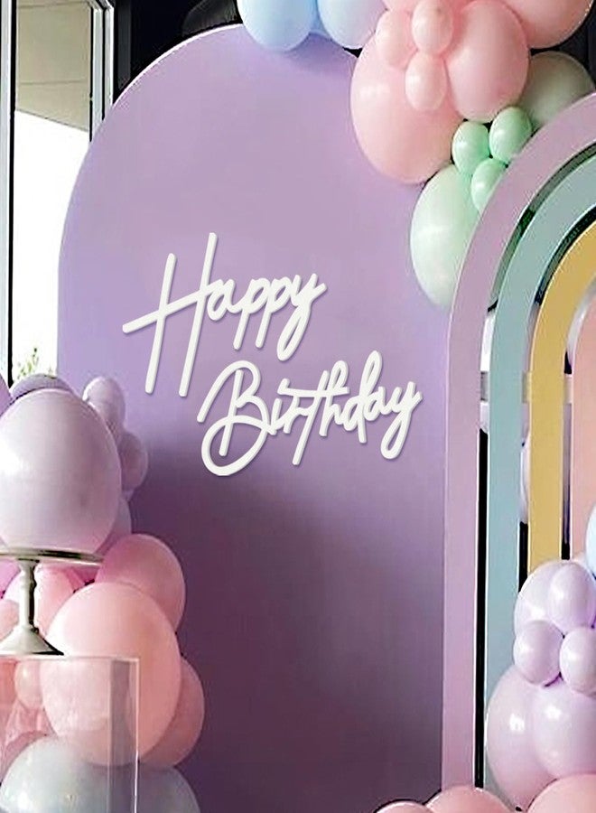 MASTRON Happy Birthday Sign for Backdrop - Felt Happy Birthday Letter Sign for Balloon Arch Birthday Party Balloon Arch Backdrop Decorations for Birthday Party Baby Shower - White - Image 1