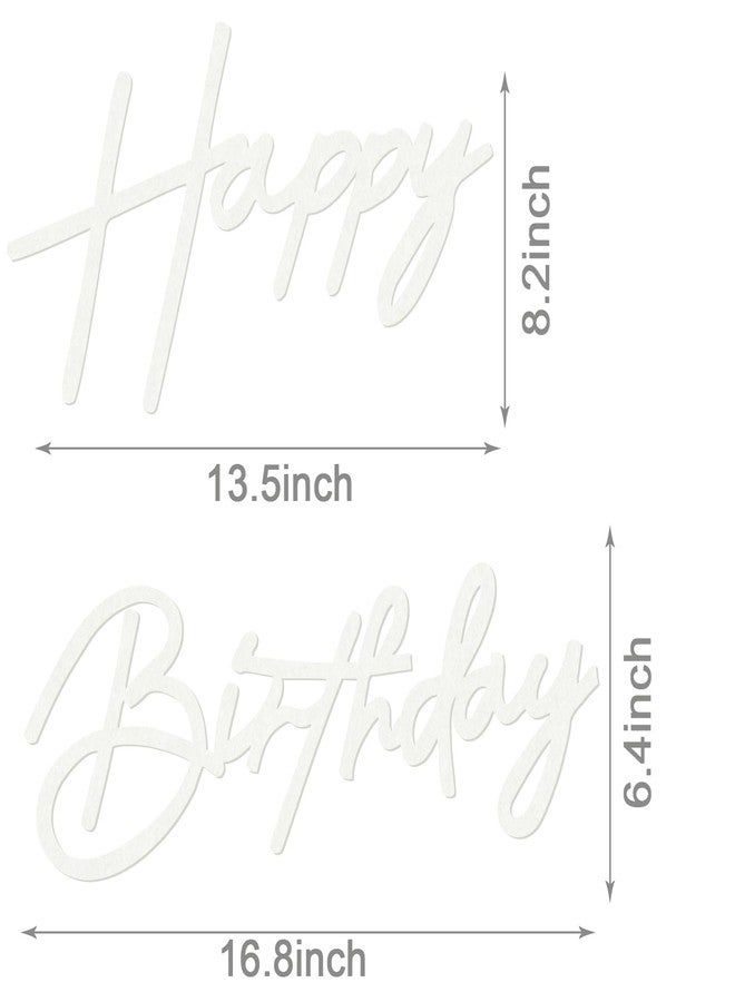 MASTRON Happy Birthday Sign for Backdrop - Felt Happy Birthday Letter Sign for Balloon Arch Birthday Party Balloon Arch Backdrop Decorations for Birthday Party Baby Shower - White - Image 2