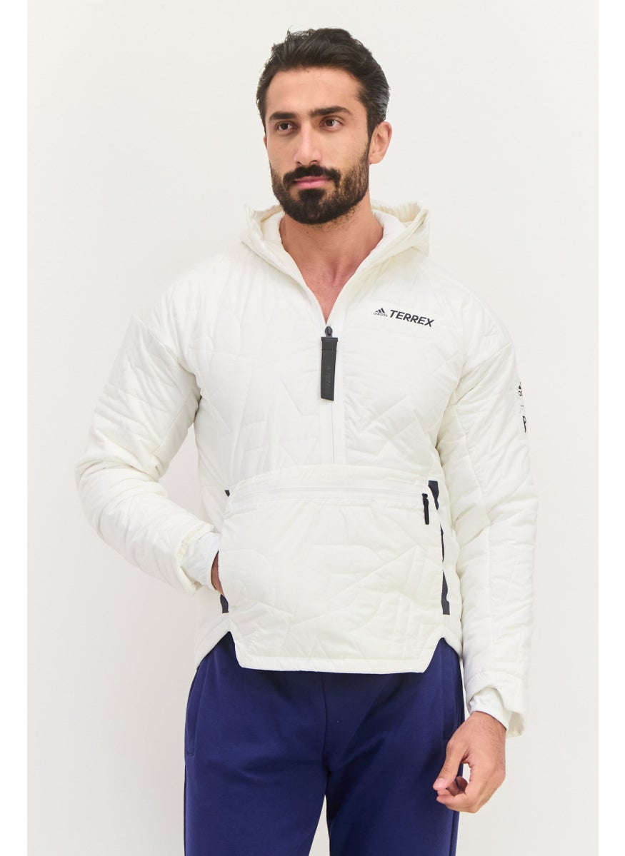 Adidas Men Sportswear Fit Long Sleeve Outdoor Jacket, White  - Image 1