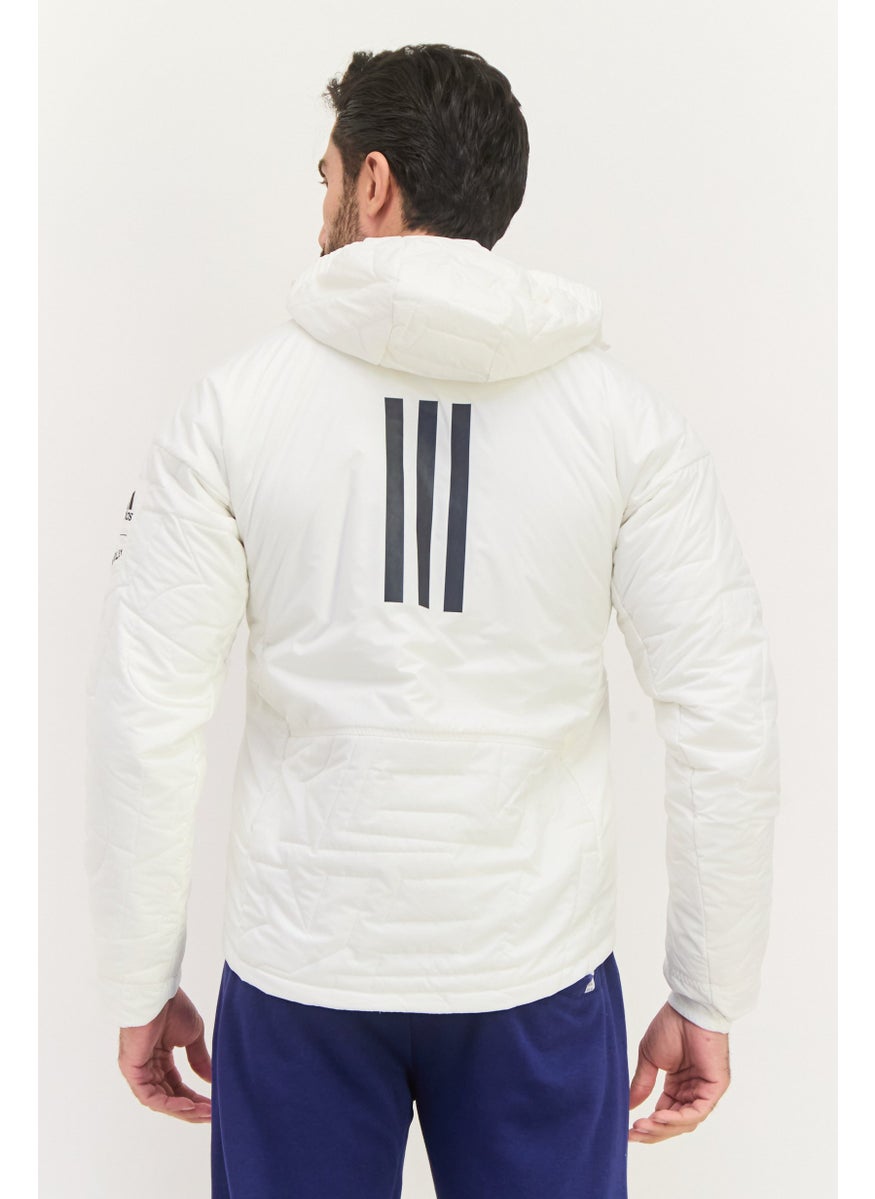 Adidas Men Sportswear Fit Long Sleeve Outdoor Jacket, White  - Image 3