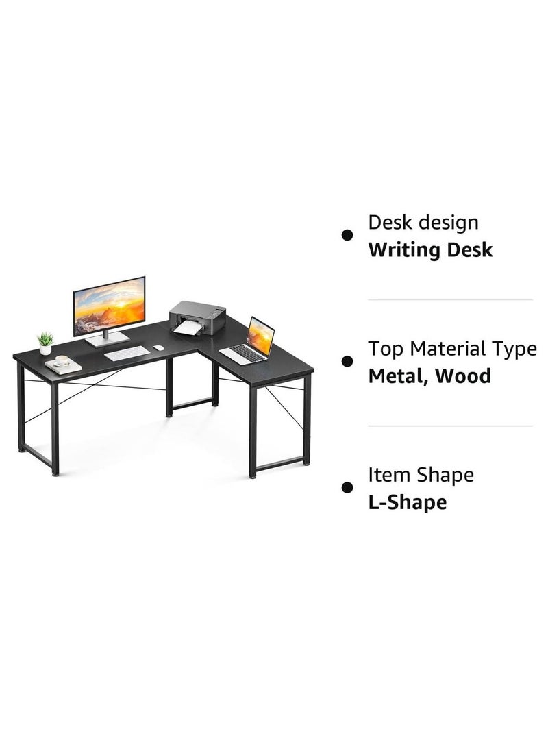 AGD Gaming Desk Table 120cm, PC, Office, Home, Workspace Desk with Carbon Fiber Top, Headphone Stand and Cup Holder - Black  - Image 5