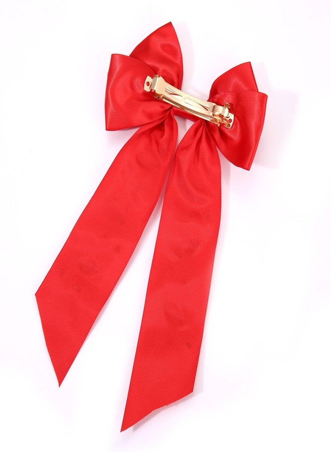 BSJELL Game Day Football Hair Bow Clips for Women Red Black Blue Spirit Hair Clips Sports Hair Bows Football Hair Accessories Game Day Outfit Party Favor (Red Black) - Image 5