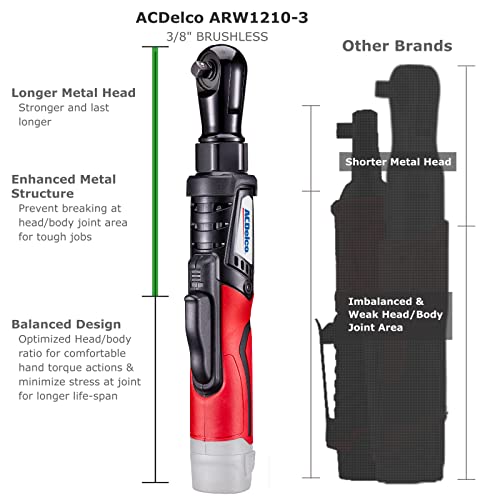 ACDelco Tools ACDelco ARW1210-3T G12 3/8" 12V Cordless 65 ft-lbs. Brushless Ratchet Wrench - Bare Tool Only - Image 3
