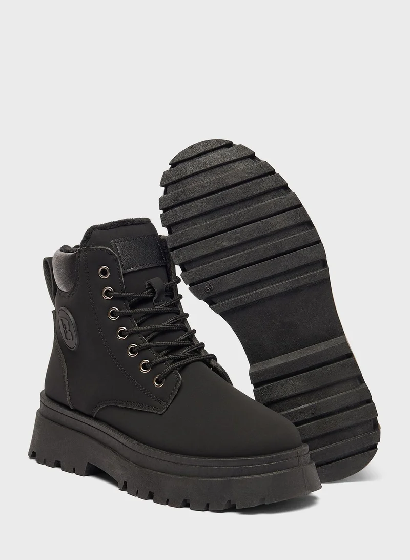 Flora Bella Lace Up Ankle Low Heel Boots