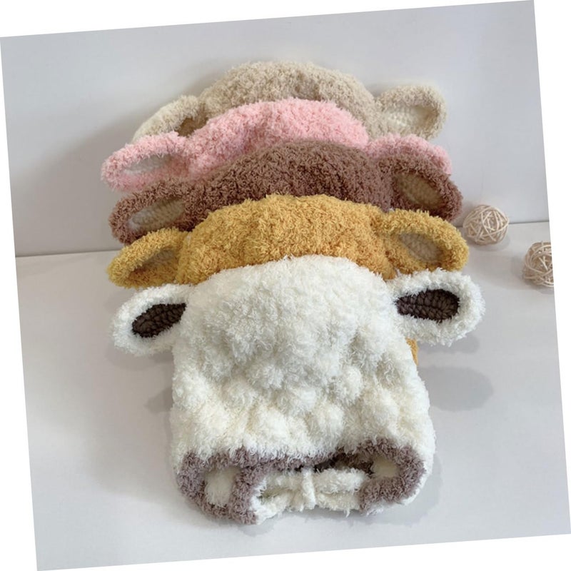 White Plush Winter Hat with Cartoon Ears Soft Breathable for Baby Toddler - Image 4