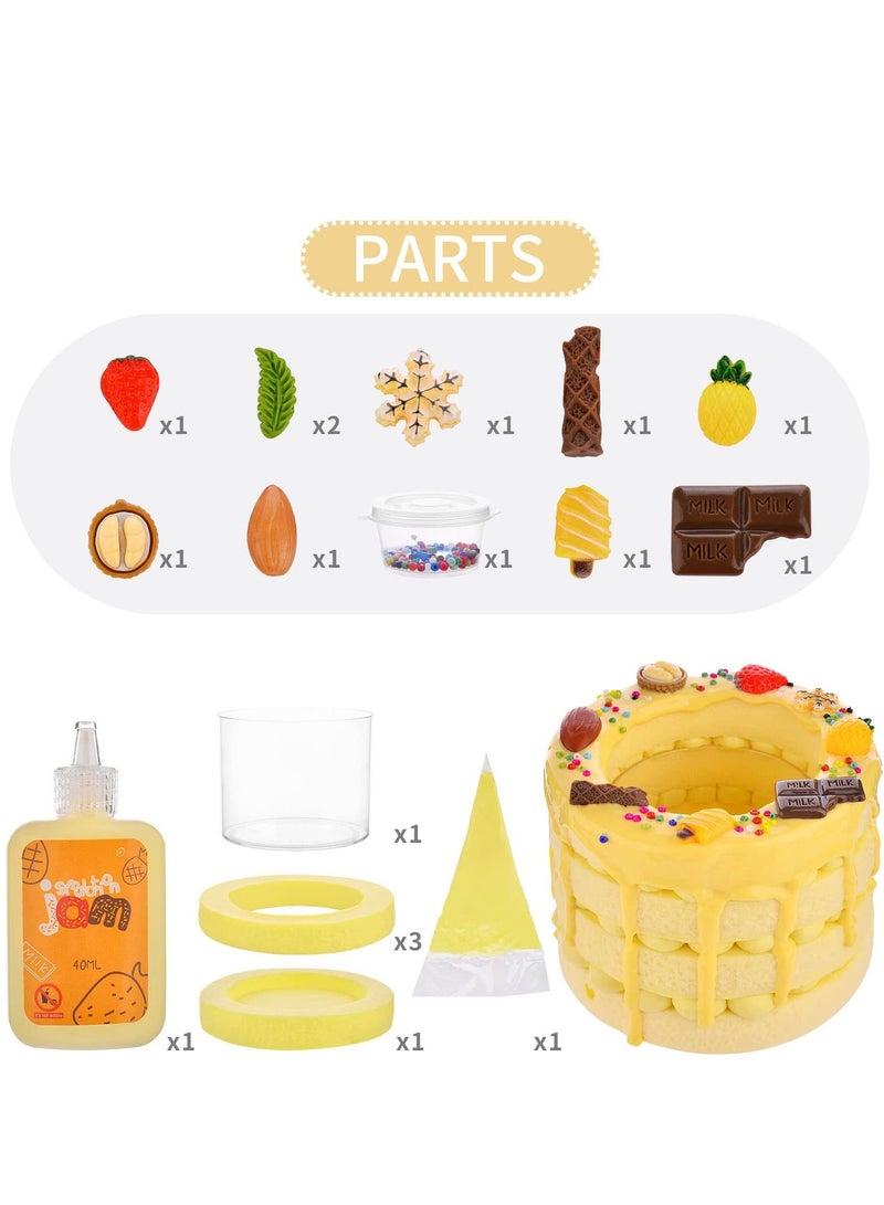 Excefore Kawaii Pen Holder, Diy Cake Round Cute Desktop Supplies Standing Organizer Kids Pencil Container for School, Home, Office Supplies  - Image 3