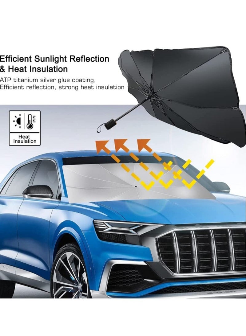 إلترازون Car Sun Shade Windshield Front Windshield Reflective Sunshade for Vehicle Blocks UV Ray, Foldable Cover Visor Umbrella, Automotive Ray Protection Block Parasol, Keep Your Vehicle Cool(31''x53inch'') - Image 2