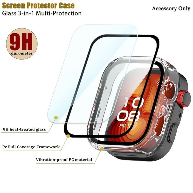 2pcs Hard PC Case And Premium Glass Screen Protector For Huawei Watch Fit 4 Ultra Thin Scratch Resistant Stylish Design Enhanced Watch Protective Cover Set Black And Black Accessories Only - Image 2
