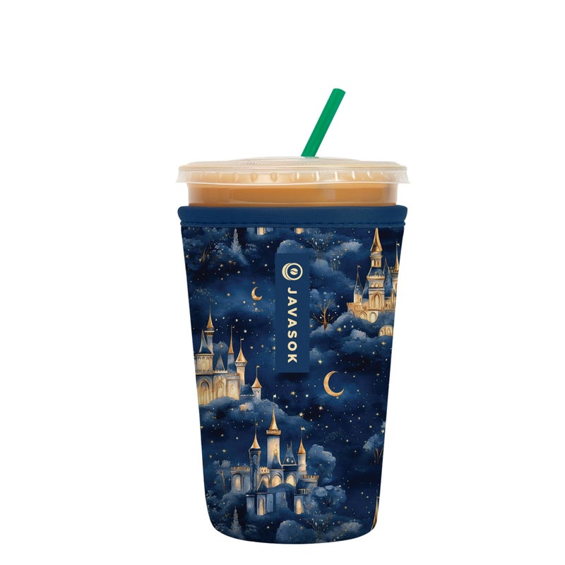 Sok It JavaSok Iced Coffee & Cold Soda Insulated Neoprene Cup Sleeve (Castle in the Sky, Medium: 22-28oz) - Image 1