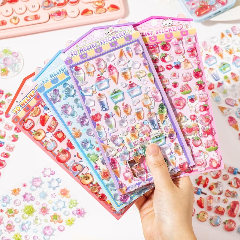 Puffier Sticker Sheets Adorable Small Stickers for and Adults Tiny for Phone Case, Notebook, Scrapbooking Floating - Image 1